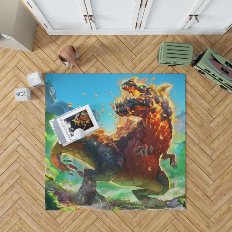 Dinosaur in Hearthstone Epic Adventure Rug