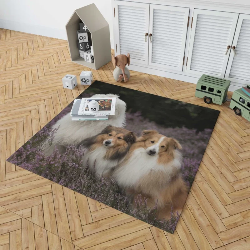 Dog Among Lavender Tranquil Canine Rug 1