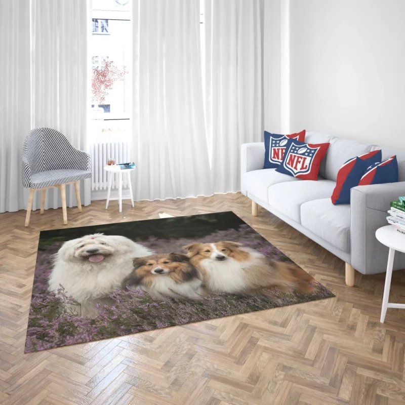 Dog Among Lavender Tranquil Canine Rug 2