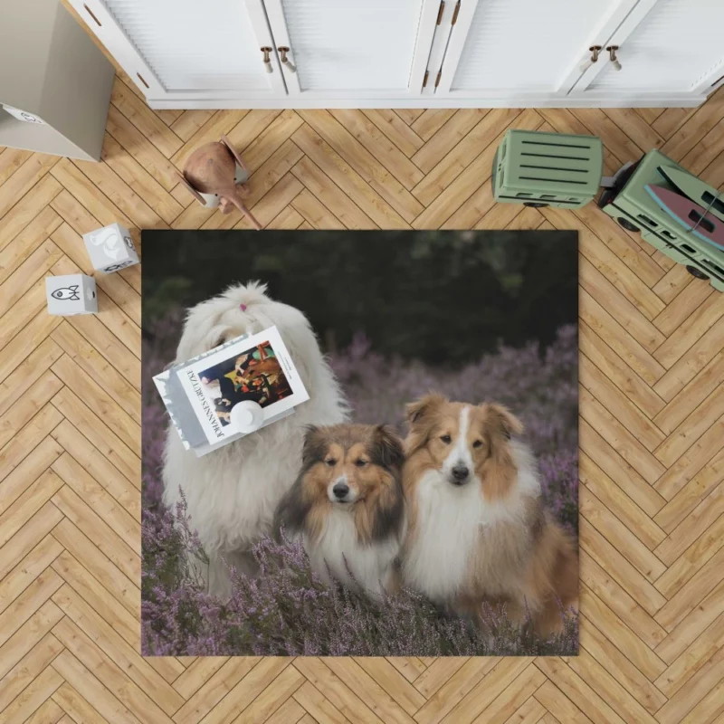 Dog Among Lavender Tranquil Canine Rug