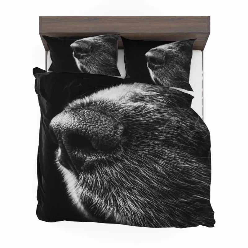 Dog Captivating Macro Black & White Beauty Bedding Set 1