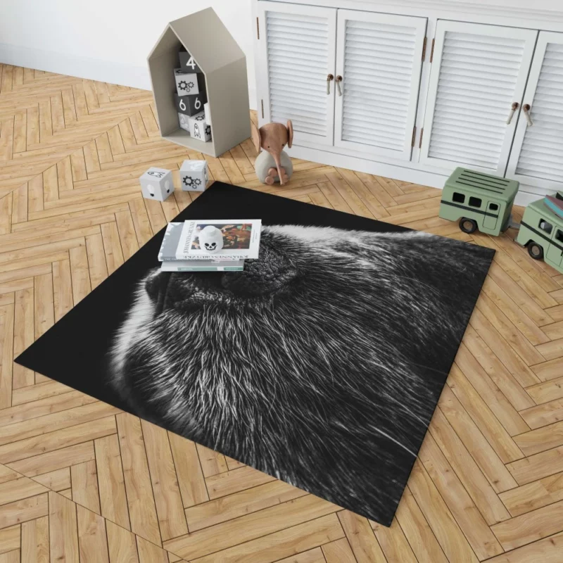 Dog Captivating Macro Black & White Beauty Rug 1