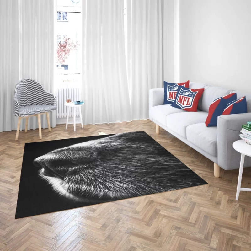 Dog Captivating Macro Black & White Beauty Rug 2