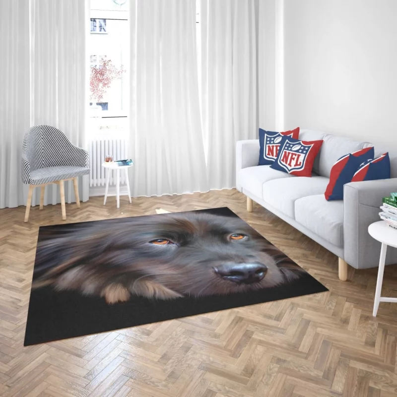 Dog Cute Face Furry Charm Rug 2