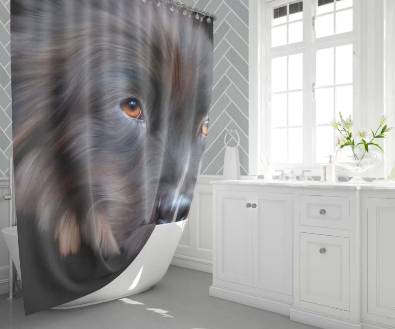 Dog Cute Face Furry Charm Shower Curtain 1