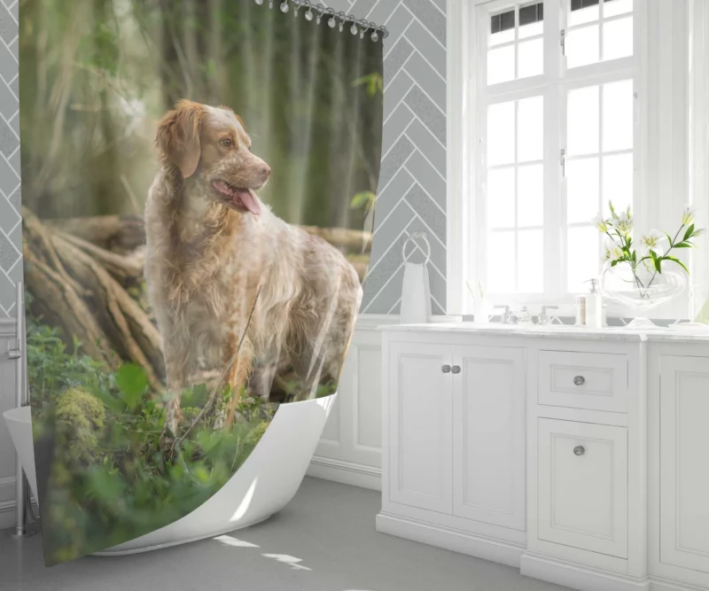 Dog Energetic Nature Canine Joy Shower Curtain 1