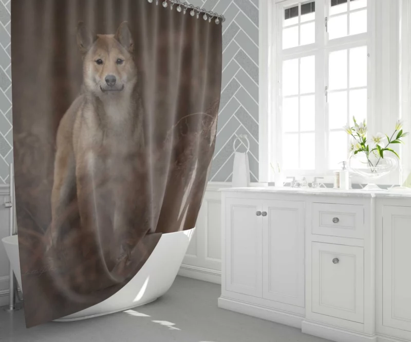 Dog Fern Exploration Shower Curtain 1