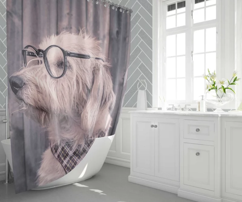 Dog Glassy Stare Canine Persona Shower Curtain 1