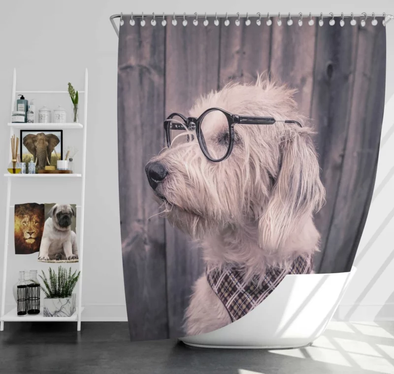 Dog Glassy Stare Canine Persona Shower Curtain