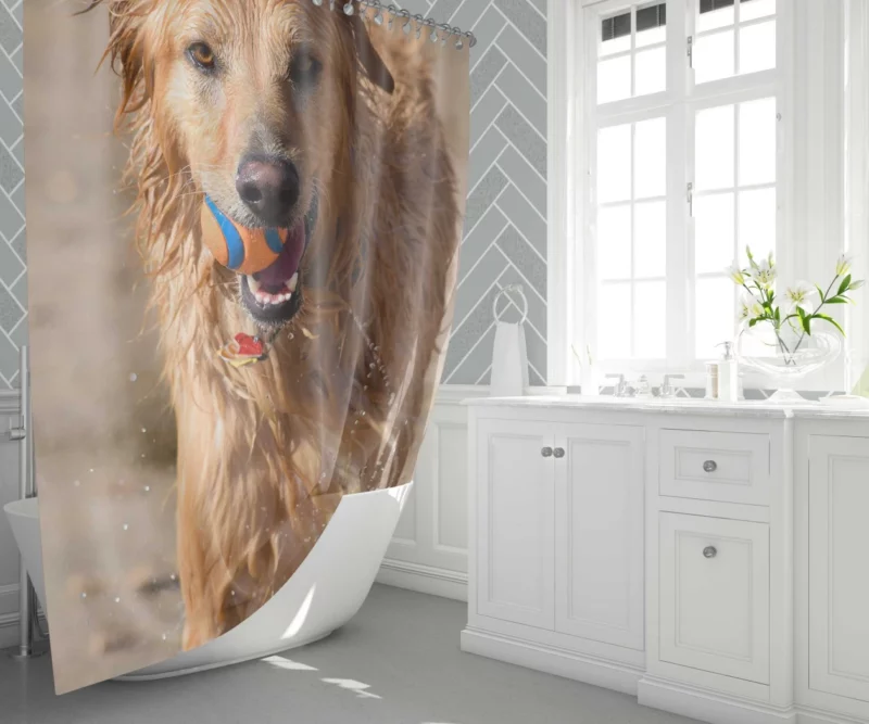 Dog Playful Muzzle Furry Antics Shower Curtain 1