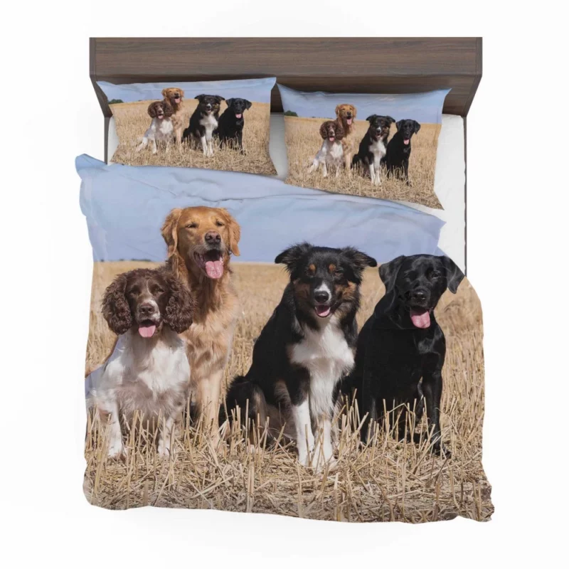 Dog Trio Labrador Collie Spaniel Bedding Set 1