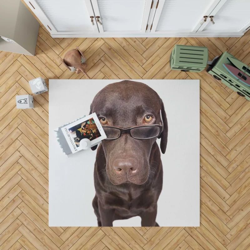 Dog in Glasses Funny and Cute Rug