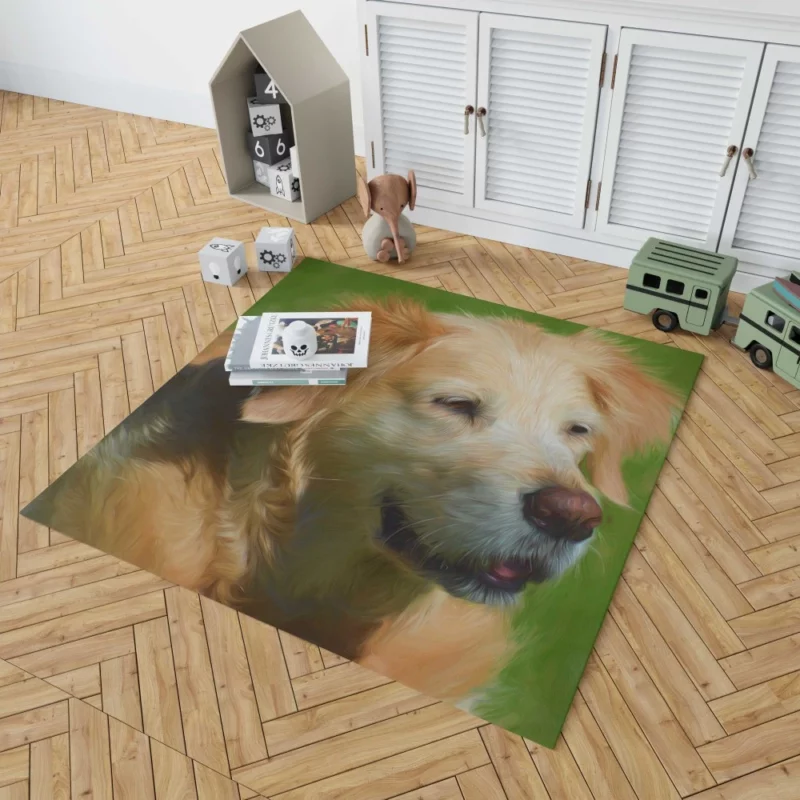 Dog in Oil Paint Filter Artistic Expression Rug 1