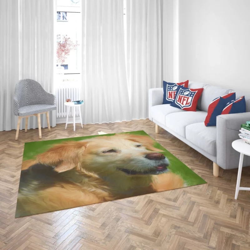 Dog in Oil Paint Filter Artistic Expression Rug 2