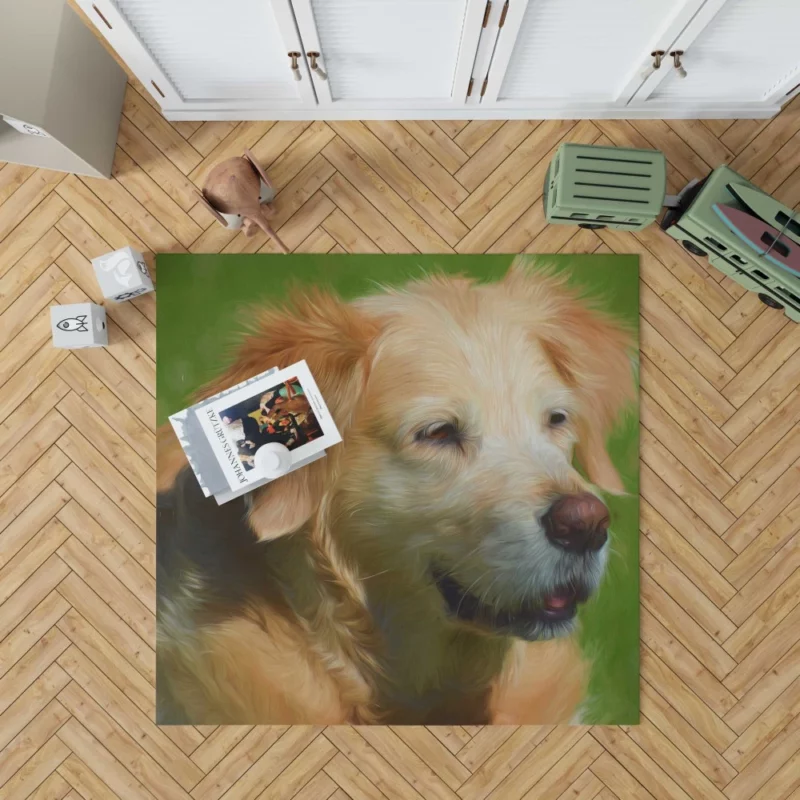 Dog in Oil Paint Filter Artistic Expression Rug