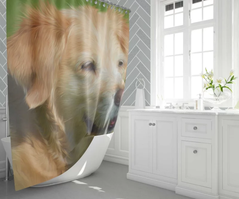 Dog in Oil Paint Filter Artistic Expression Shower Curtain 1