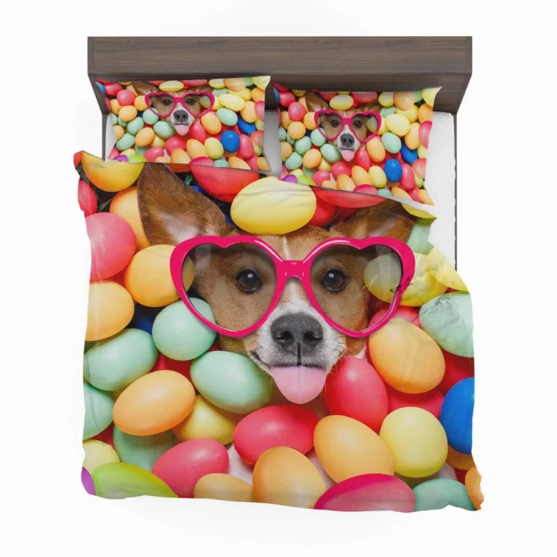 Dog in Sunglasses Easter Mischief Bedding Set 1