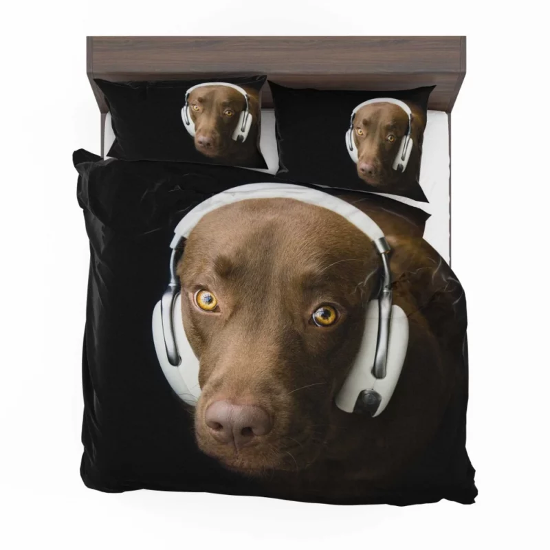 Dog with Headphones Musical Pooch Bedding Set 1