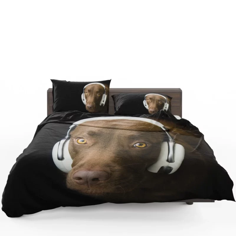 Dog with Headphones Musical Pooch Bedding Set