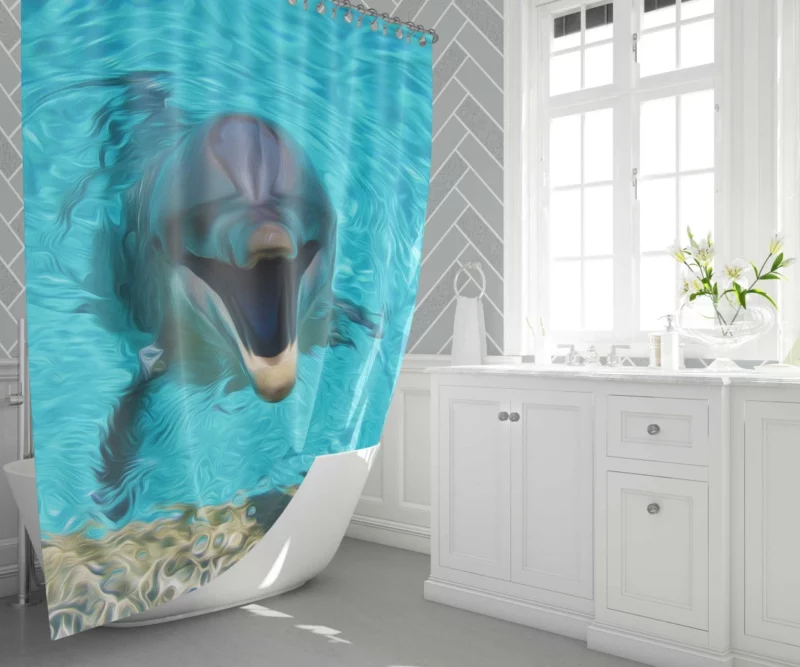 Dolphin Dance Ocean Harmony Shower Curtain 1