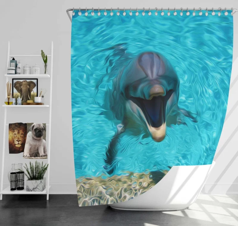 Dolphin Dance Ocean Harmony Shower Curtain