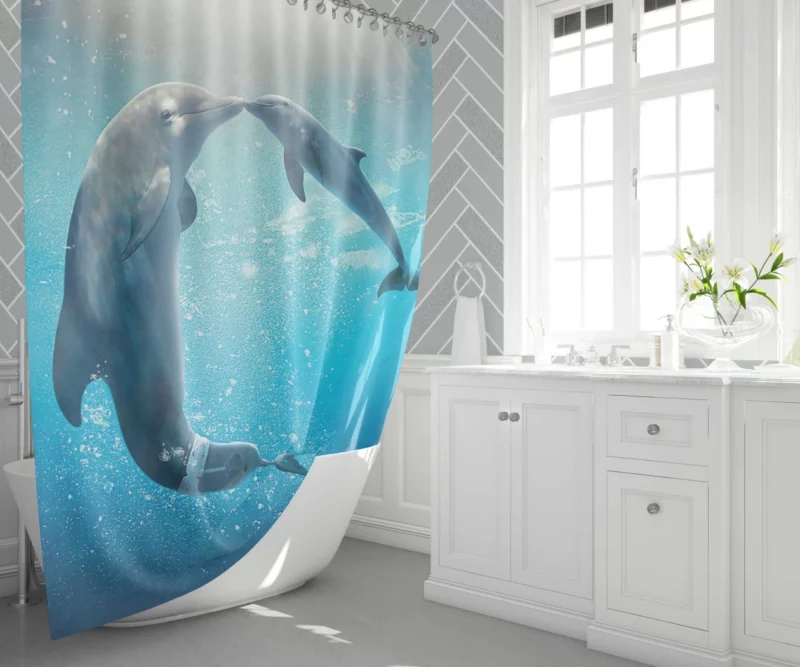 Dolphin Tale 2 Aquatic Sequel Joy Shower Curtain 1