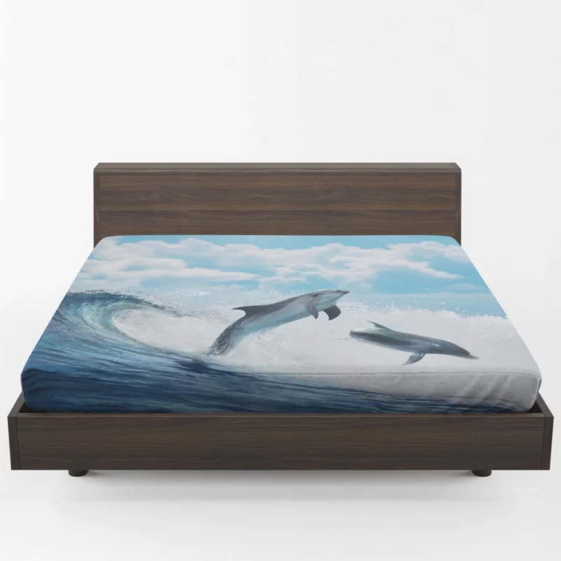 Dolphins Dance Oceanic Harmony Fitted Sheet