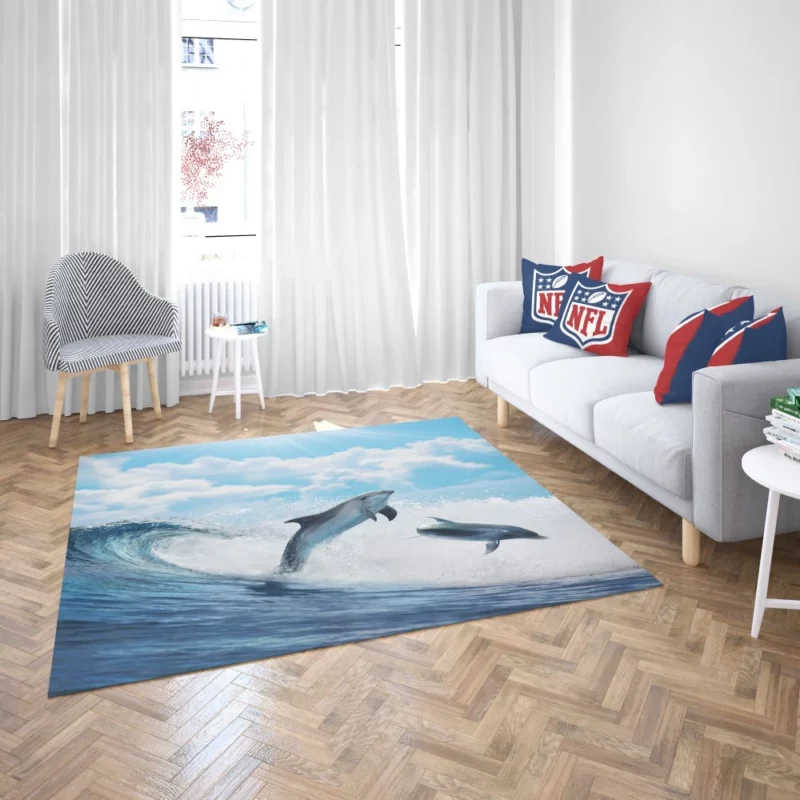 Dolphins Dance Oceanic Harmony Rug 2