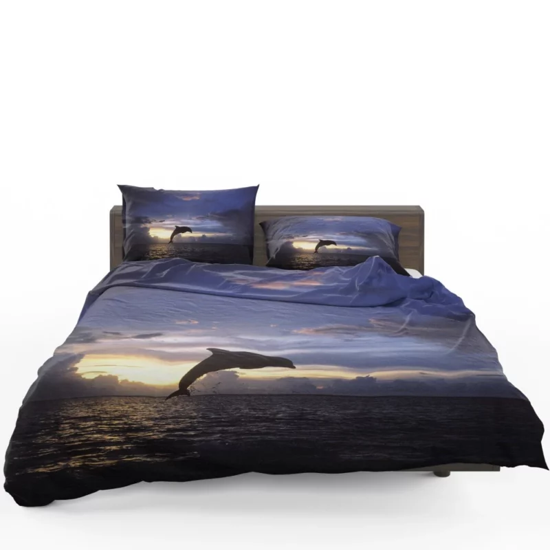 Dolphins Play Aquatic Companionship Bedding Set