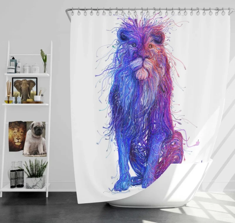 Dominance in the Wild Lion Rule Shower Curtain