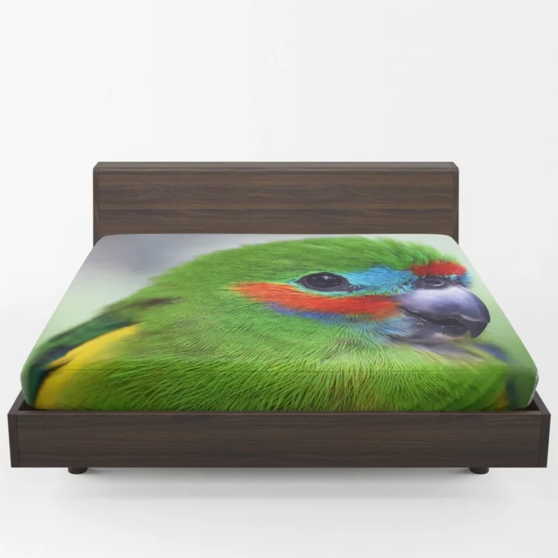 Double-Eyed Fig Parrot Exotic Essence Vibrant Plumage Fitted Sheet