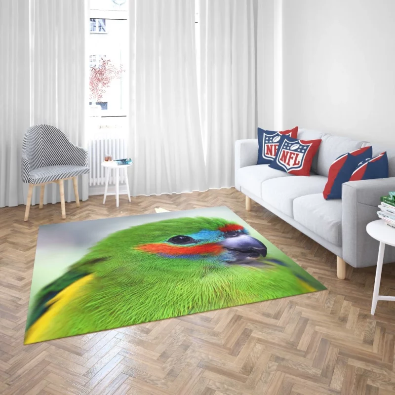 Double-Eyed Fig Parrot Exotic Essence Vibrant Plumage Rug 2