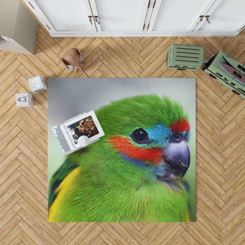 Double-Eyed Fig Parrot Exotic Essence Vibrant Plumage Rug