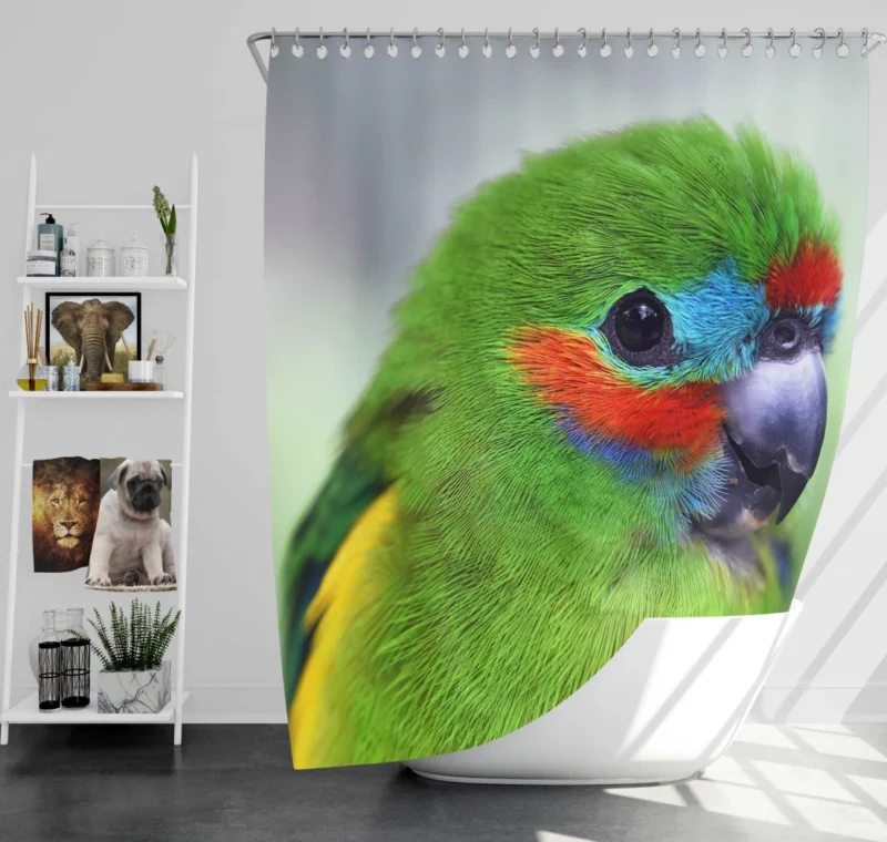 Double-Eyed Fig Parrot Exotic Essence Vibrant Plumage Shower Curtain