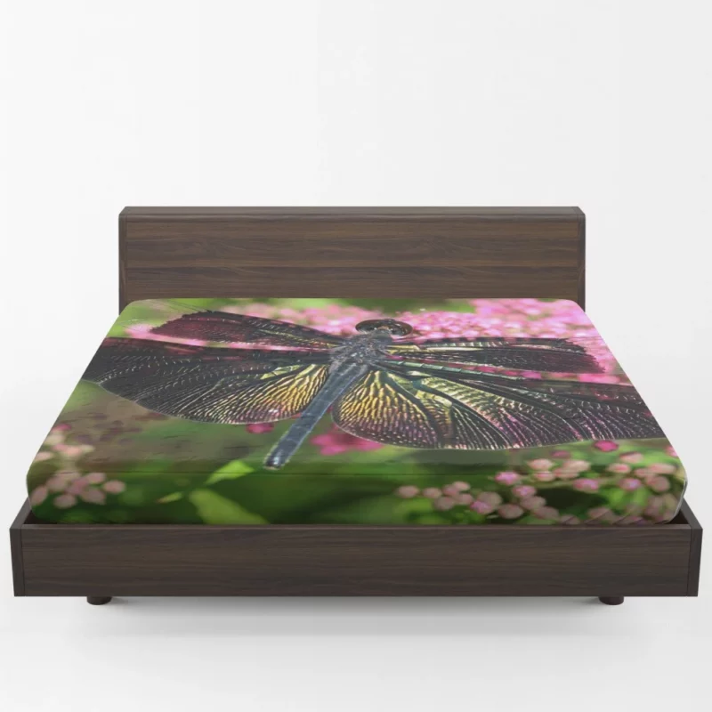 Dragonfly on Flower Nature Marvel Fitted Sheet