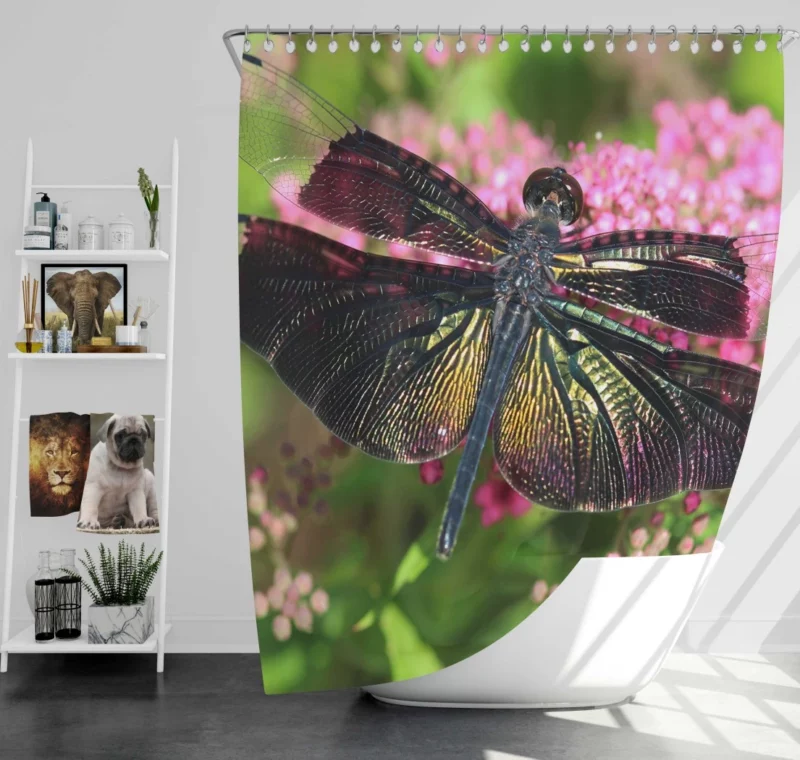 Dragonfly on Flower Nature Marvel Shower Curtain