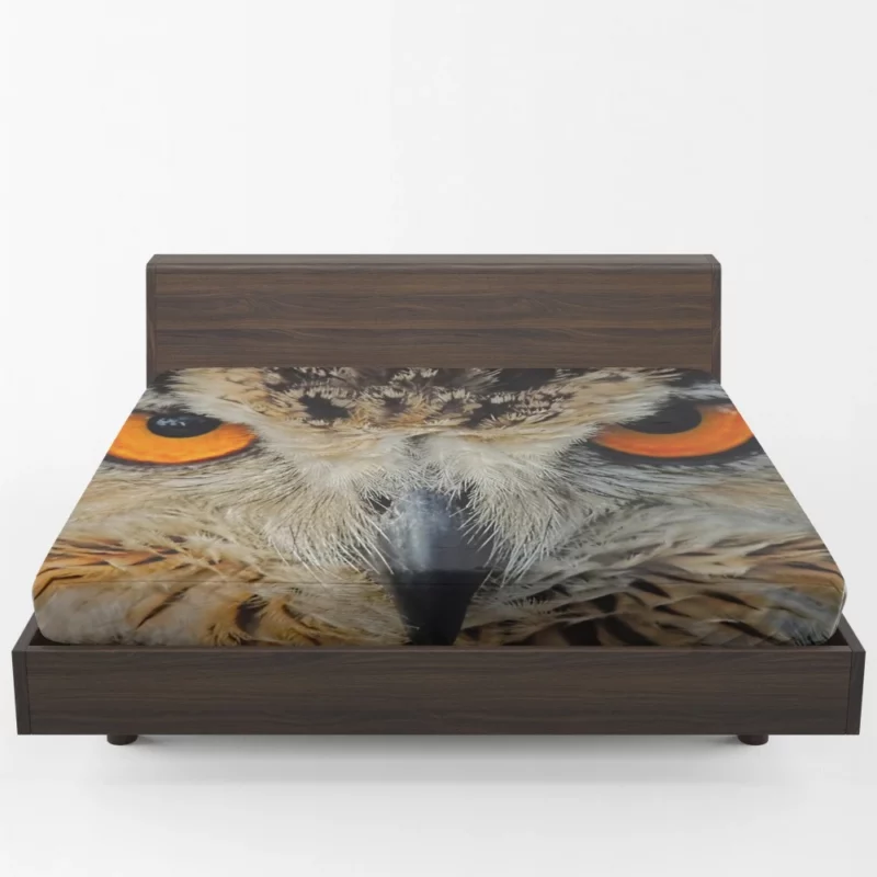 Eagle-Owl Close-Up Majestic Bird Fitted Sheet