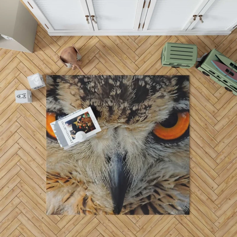 Eagle-Owl Close-Up Majestic Bird Rug