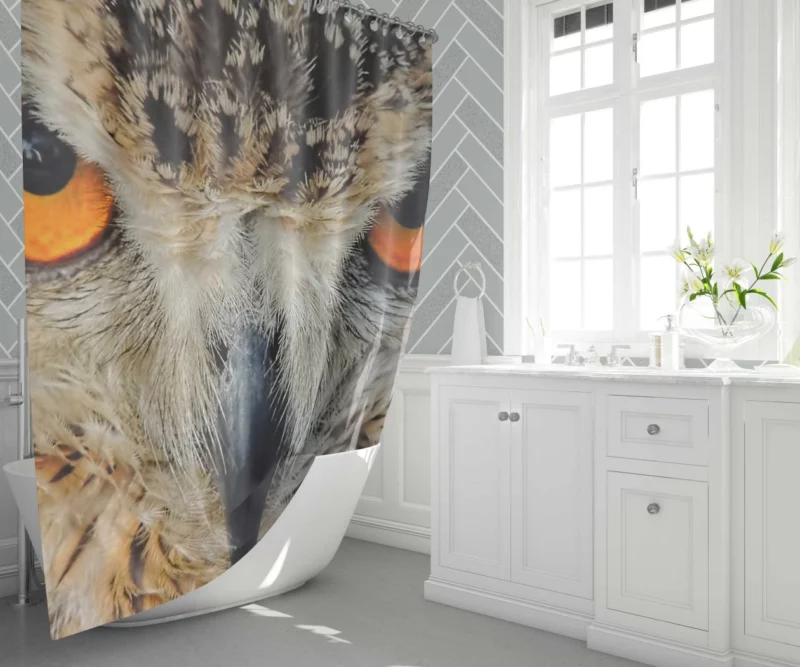 Eagle-Owl Close-Up Majestic Bird Shower Curtain 1