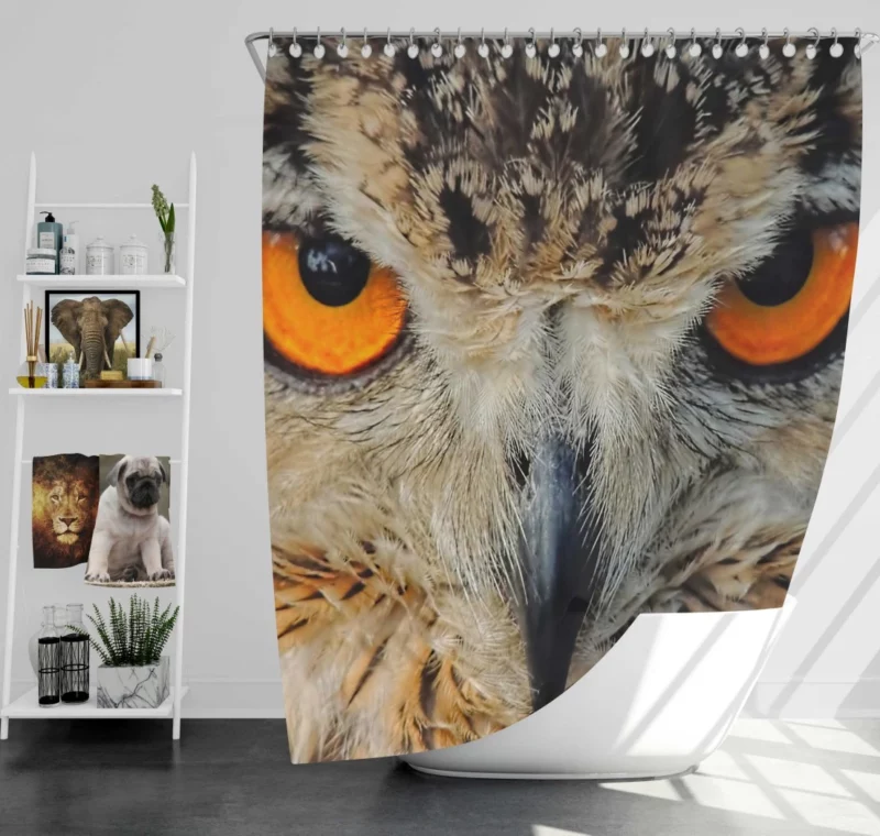 Eagle-Owl Close-Up Majestic Bird Shower Curtain