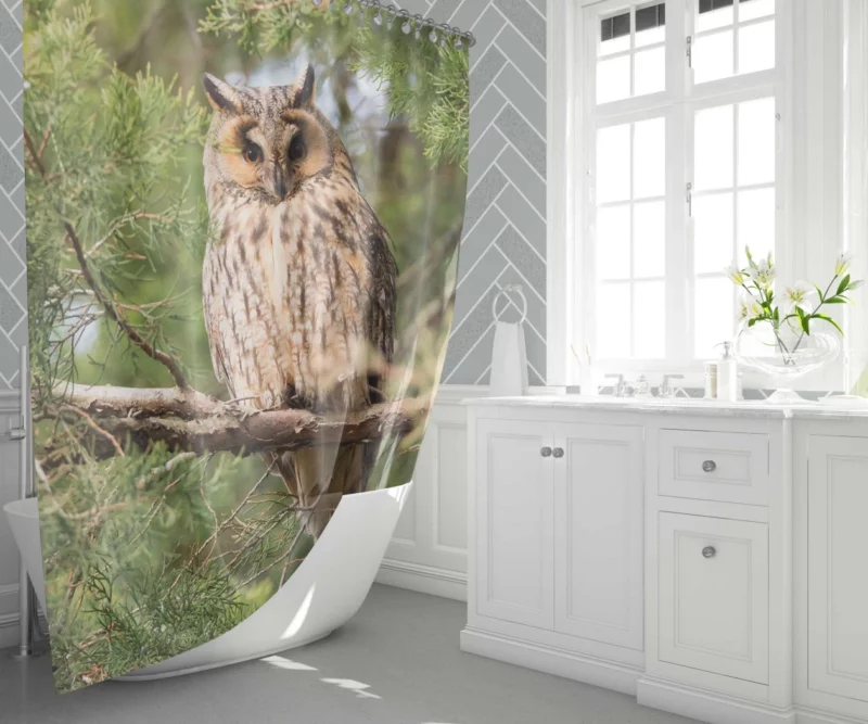 Eagle-Owl Nocturnal Majesty Wise Gaze Shower Curtain 1