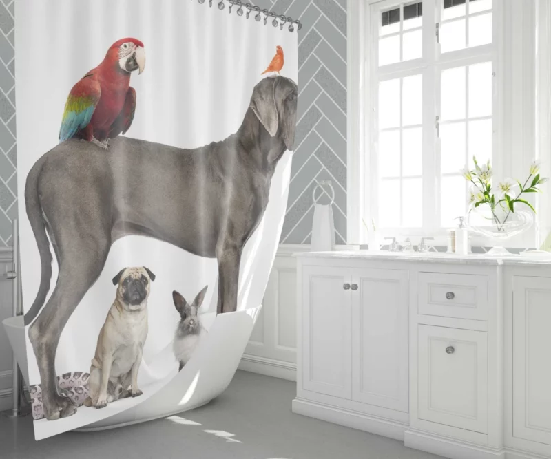 Eclectic Pets Collection Furry Family Shower Curtain 1