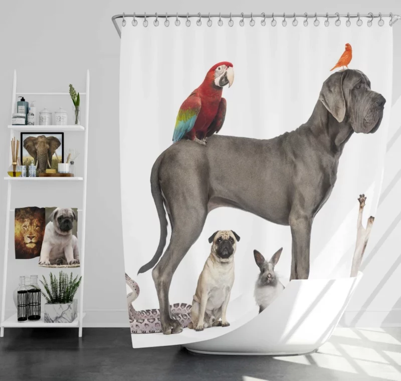 Eclectic Pets Collection Furry Family Shower Curtain