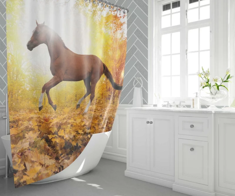 Elegance in Equine Majestic Horse Grace Shower Curtain 1