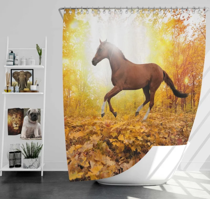 Elegance in Equine Majestic Horse Grace Shower Curtain