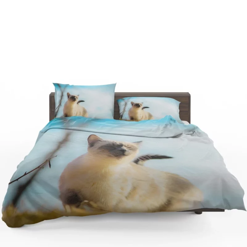 Elegance in Fur Serene Siamese Cat Bedding Set