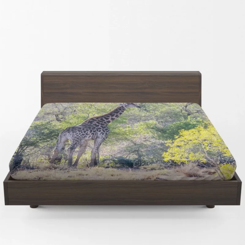 Elegant Giraffe Graceful Stance Fitted Sheet