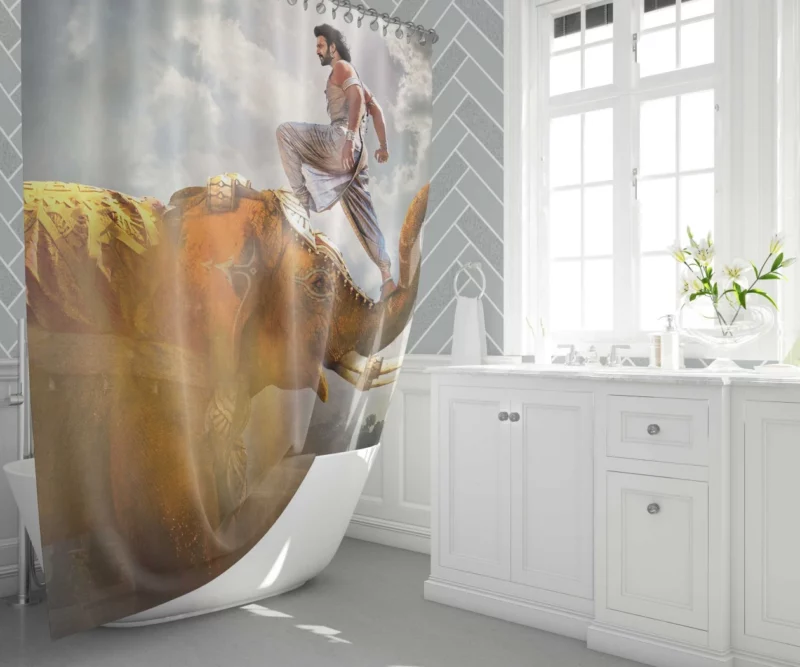 Elephant Grand Baahubali Journey Shower Curtain 1