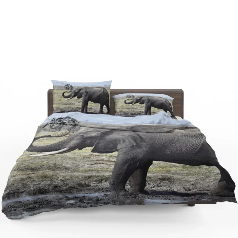 Elephant Playful Dirt Tossing Bedding Set