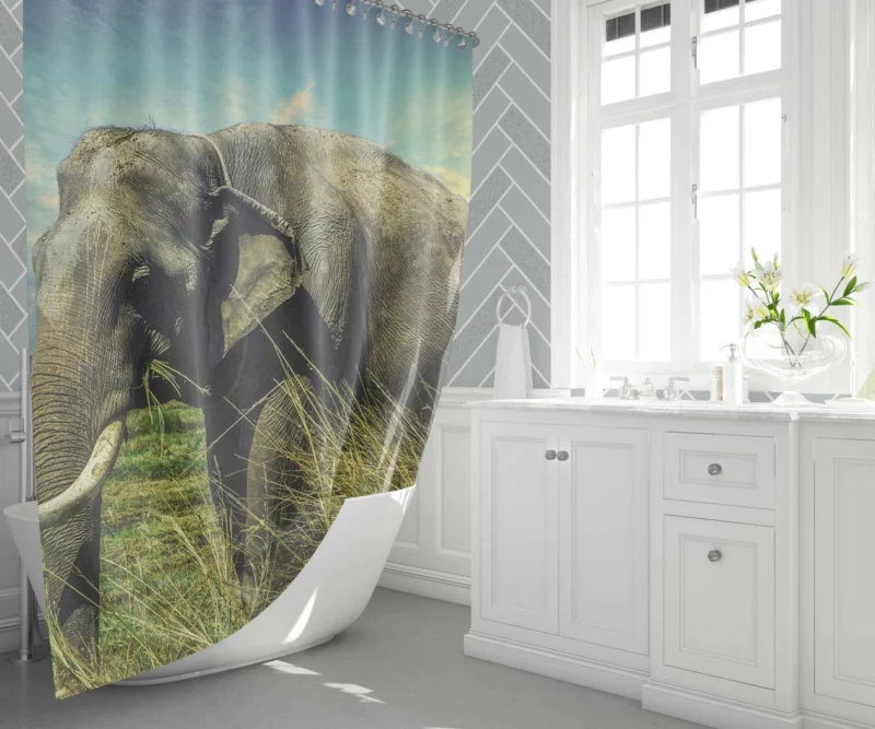 Elephant Thai Sojourn Majestic Wonder Shower Curtain 1